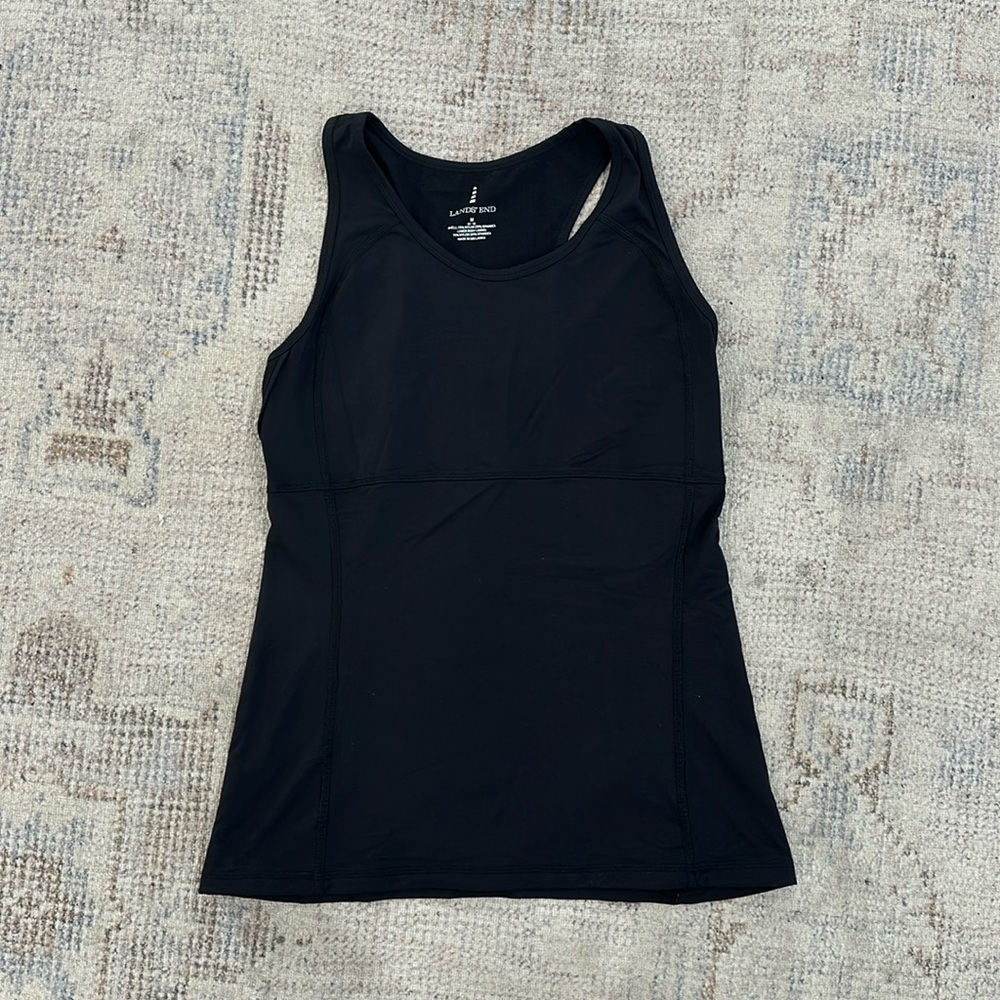 Lands’ End Stretch Racer Back Tank Top Black Size M